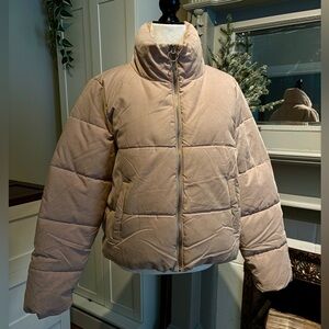 NWT Only Blush Pink Puffer Jacket with High Collar